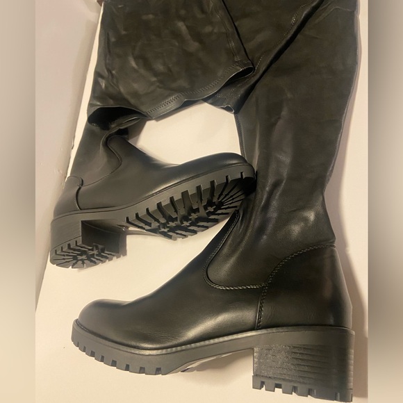 Black Azalea Wang Stretchy Thigh High Boots size 10 - Picture 3 of 16